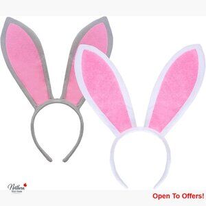 Polyester Bunny Ears Headband, Adjustable Costume Accessory for Parties